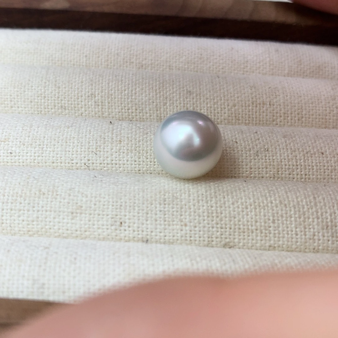 定制海水珍珠未镶嵌裸珠澳白正圆11.2mm宝石光