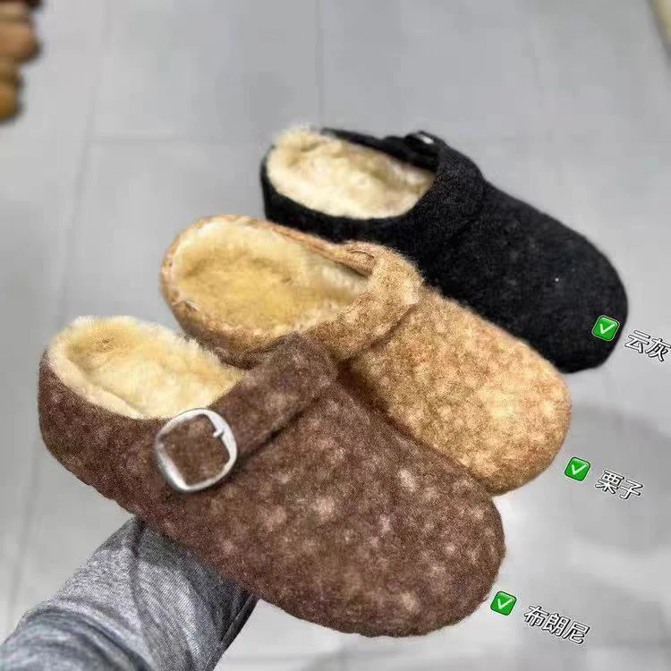 秋冬新款韩系百搭一脚蹬薄绒穆勒鞋A1-2210