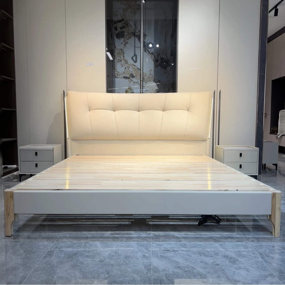 【铂金时代】fg轻奢高级新式皮艺主卧大床松弛感免洗软包床#108