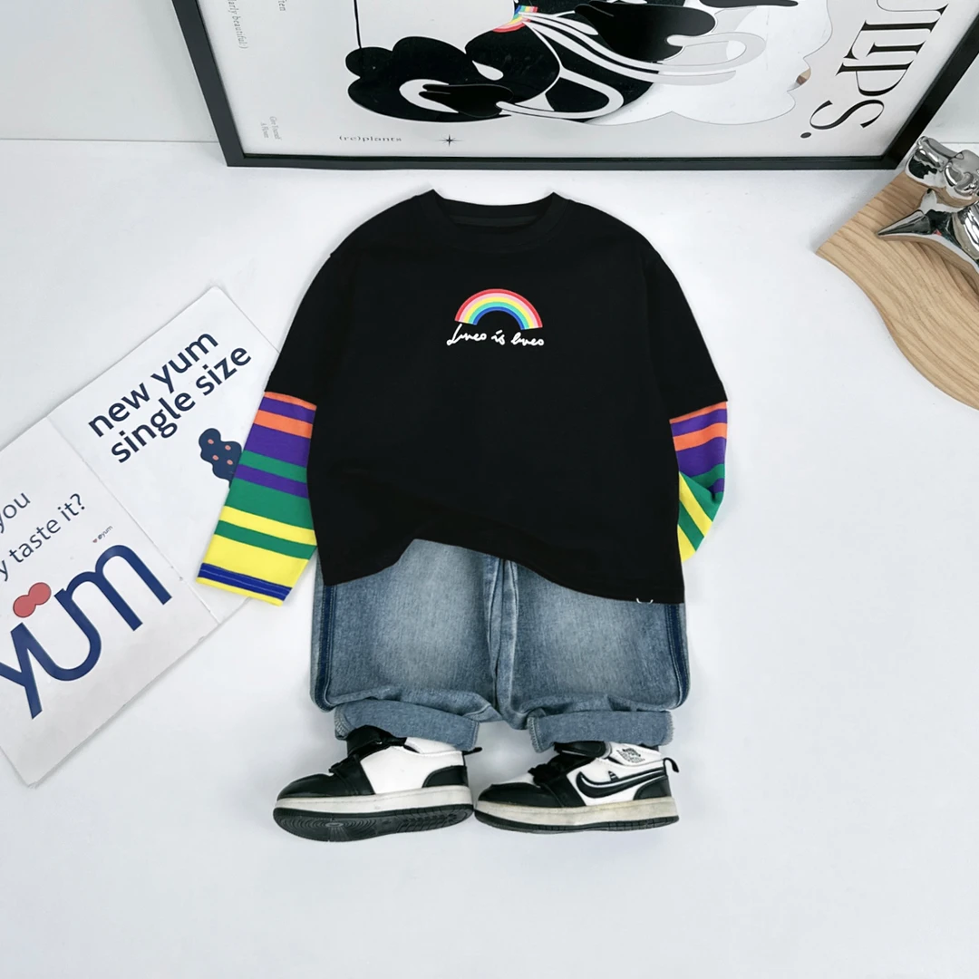 儿童长袖T恤2025新款男童春秋款中大童上衣 BDC25838悠悠童话童装