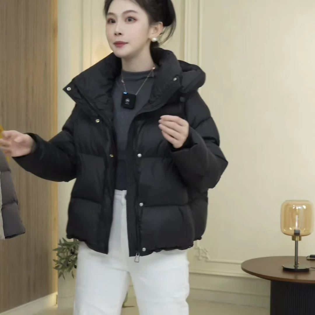 希隐/韩版泡芙小个子短款白鸭绒羽绒服冬季加厚秋冬女