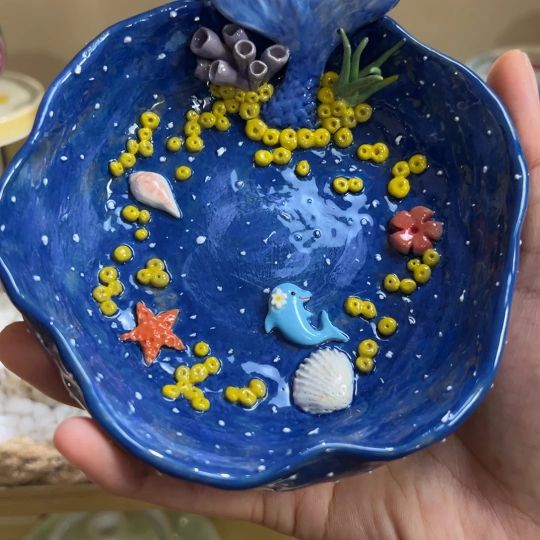微瑕海洋陶瓷小盘