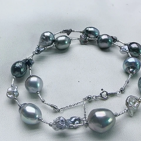 海水珍珠颈饰银S925镶嵌洗****难