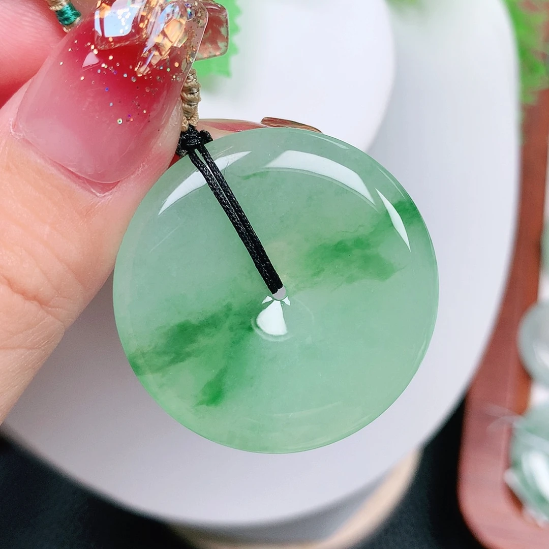 翡翠未镶嵌颈饰平安35-5.5