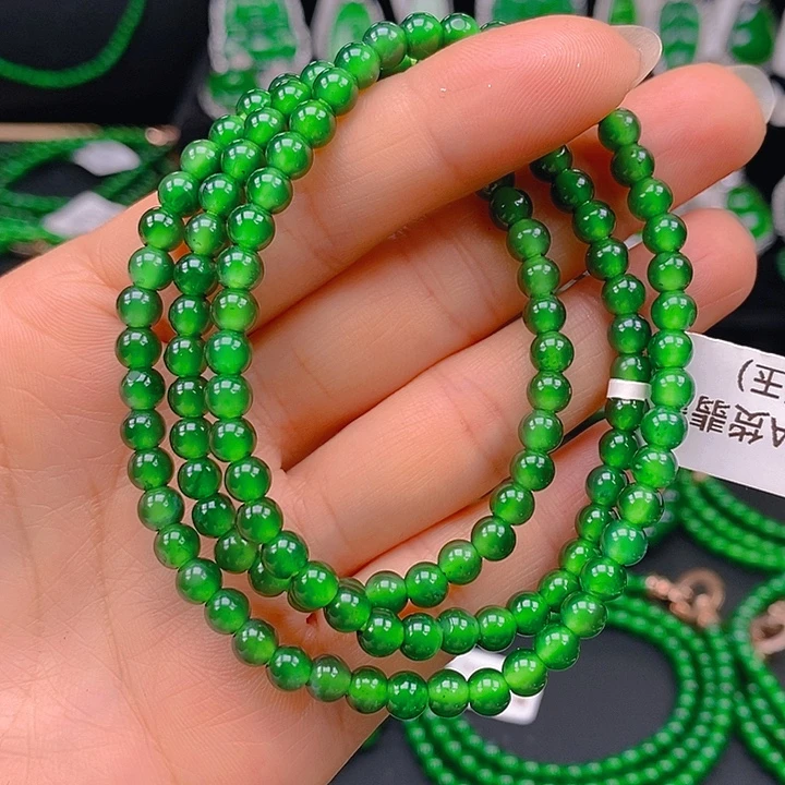 翡翠未镶嵌耳饰天然A货翡翠珠链卡5