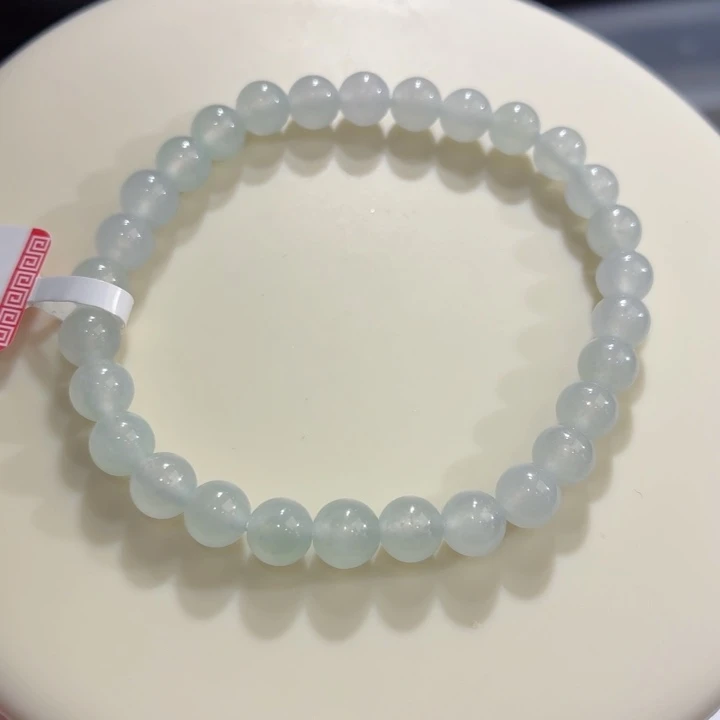 翡翠未镶嵌手链冰胶浅晴底卡6.4