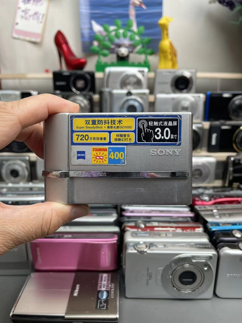 9新 Sony/索尼 T50 屏瑕 全套配件 数码CCD相机