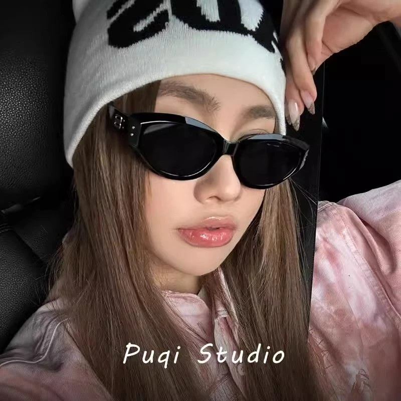 2025新款jennie同款GM猫眼墨镜女防紫外线窄框高级感高清太阳镜男