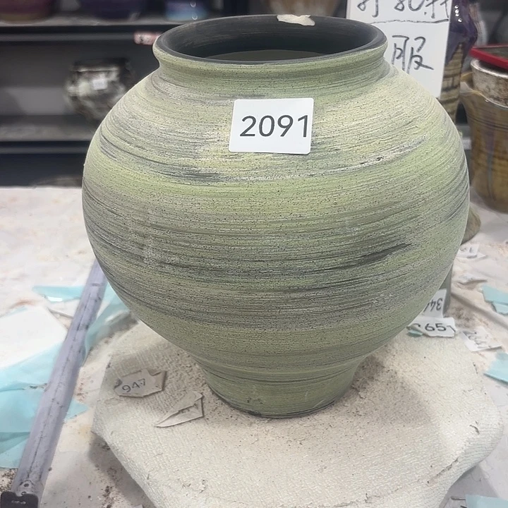 摆件高24，口10，瑕疵处理无孔2091