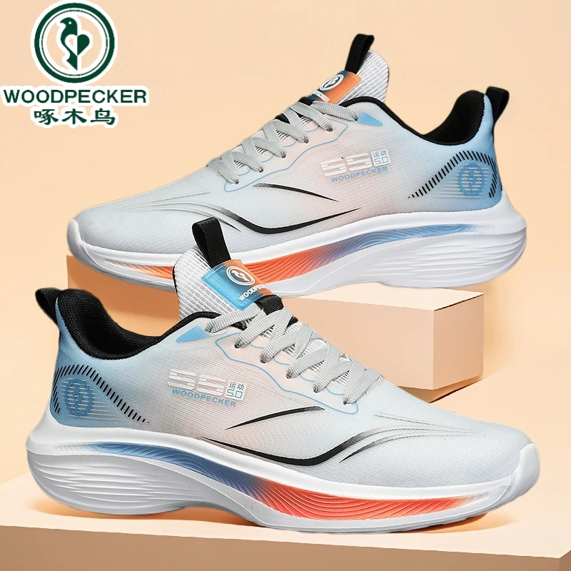 涵妞啄木鸟2025年新款男士夏季跑步透气时尚防臭休闲运动鞋低男鞋