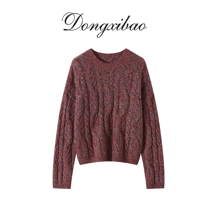 【八股花纱】重磅加厚圆领100纯山羊绒套头上衣