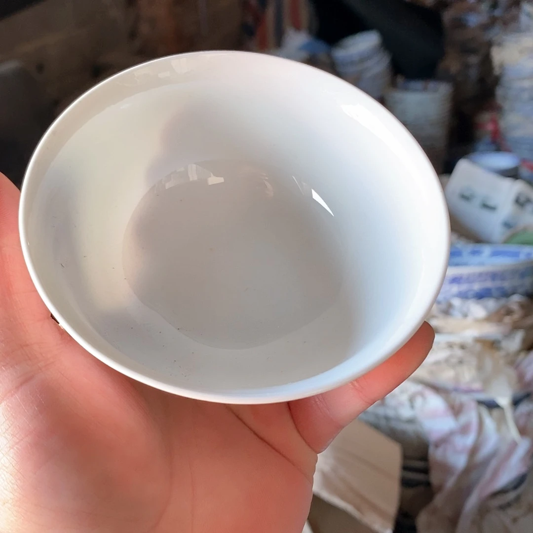 摆件4寸青花玲珑瓷碗