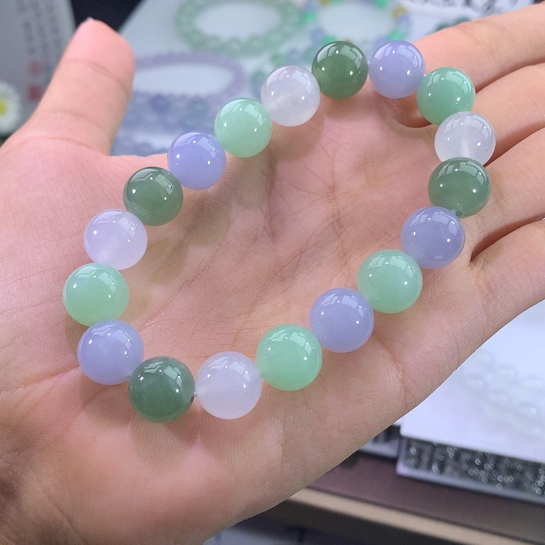 未镶嵌手链翡翠冰胶马卡龙手串