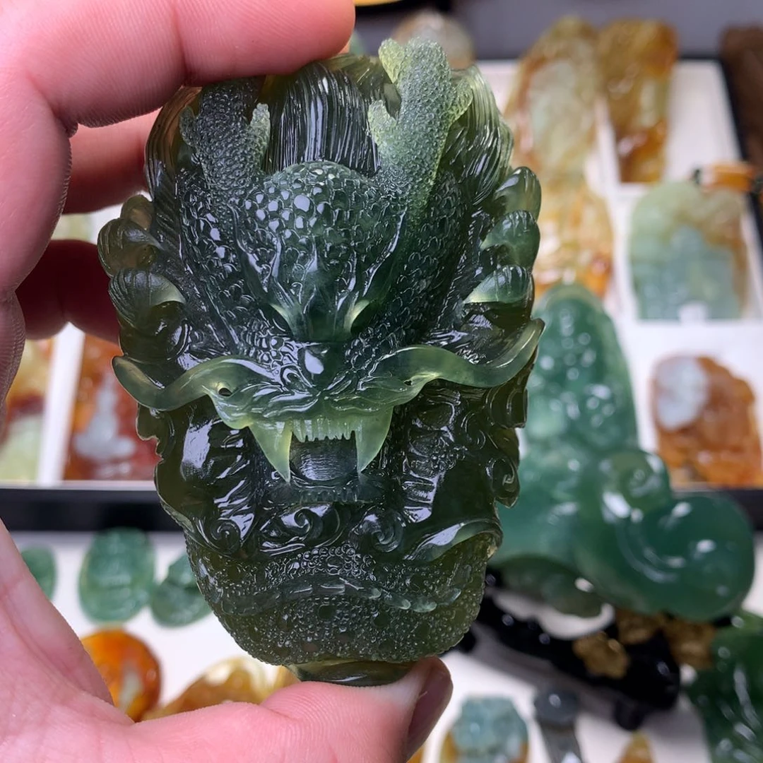 岫玉岫玉手把件未镶嵌张*志