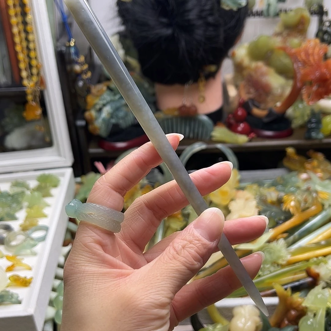 蛇纹石玉发饰合金