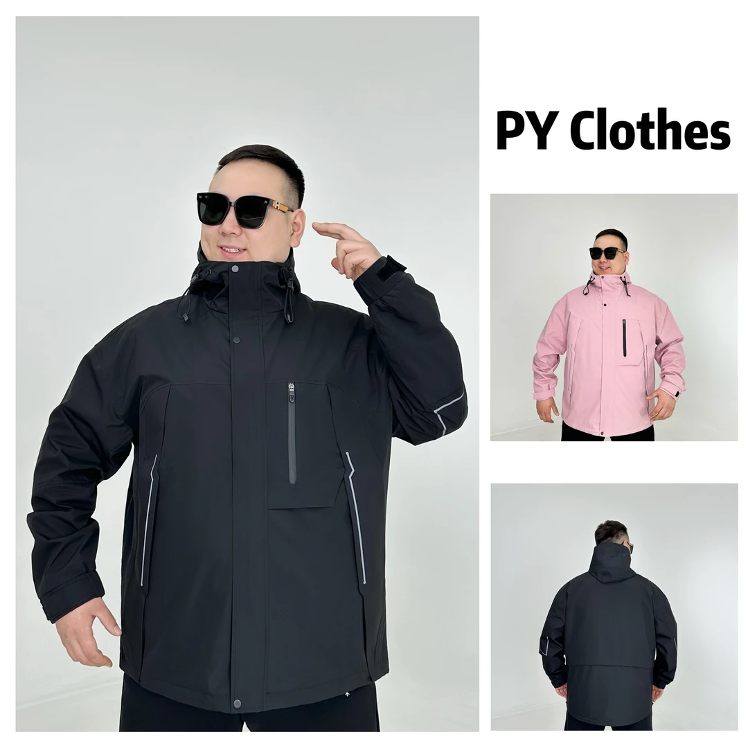 胖语大码男装 2025春季新款百搭定制软壳冲锋衣连帽外套Y782#X