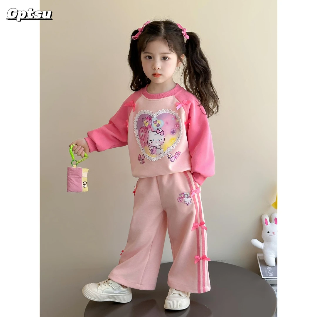 GPTSu女童春秋套装2025新款儿童洋气韩范秋季童装运动秋装两件套