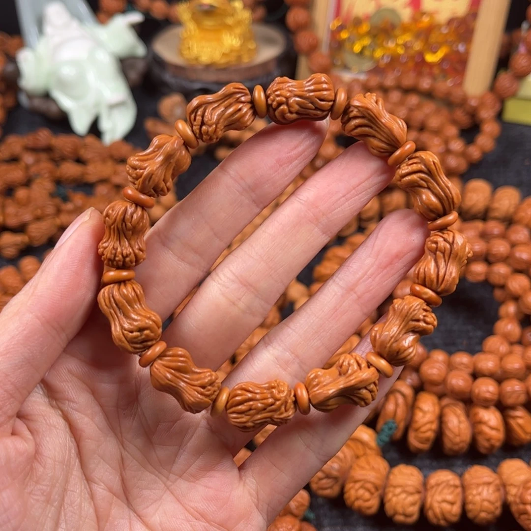 文玩核桃手串风*沙C14桃核手串