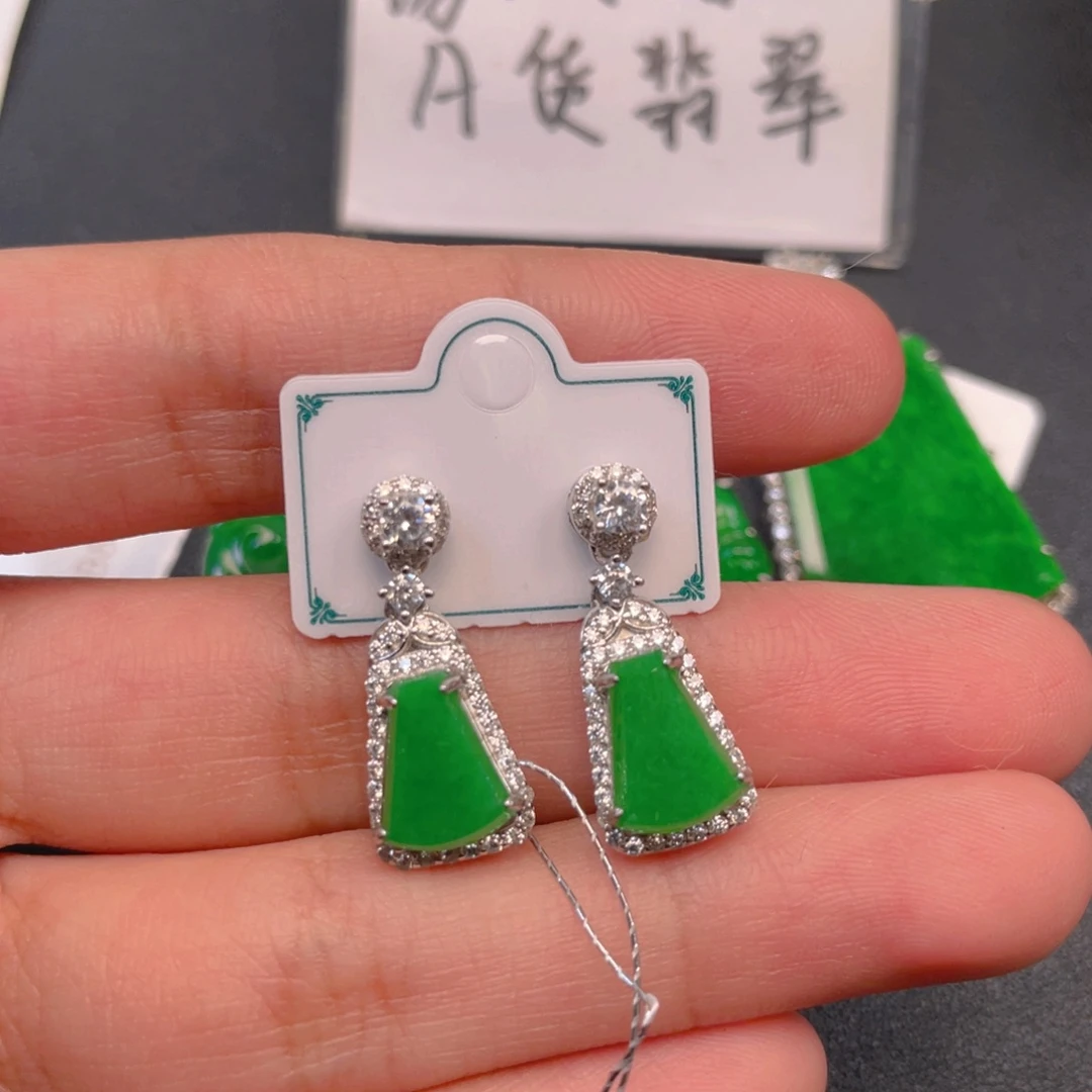 吊坠(不含链)银S925镶嵌翡翠