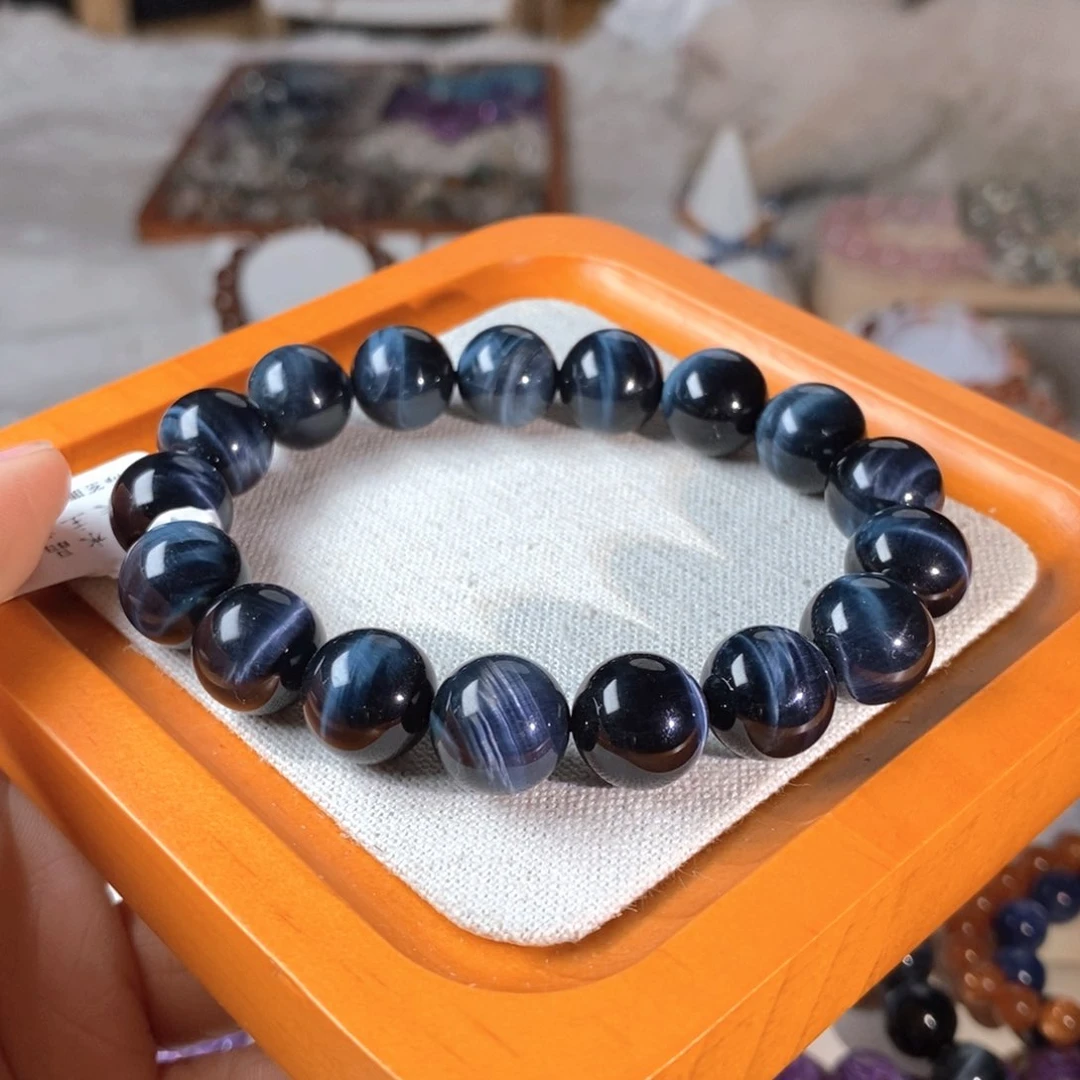 【闪购商品】水晶手链未镶嵌b*高品蓝虎眼12.6mm