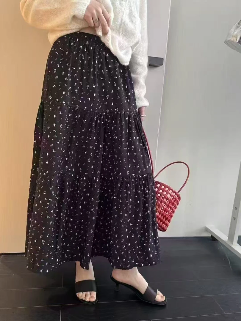 【慕.我们的店】高腰显瘦时尚百搭碎花半身裙