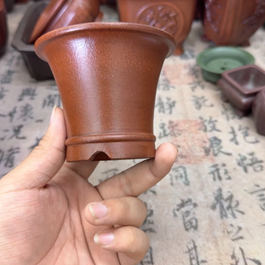 紫砂花盆8.5x7内经紫砂花盆