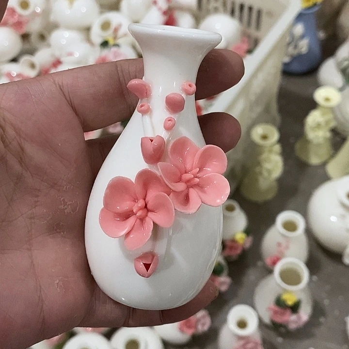 瓷片纯手工陶瓷花摆件瑕