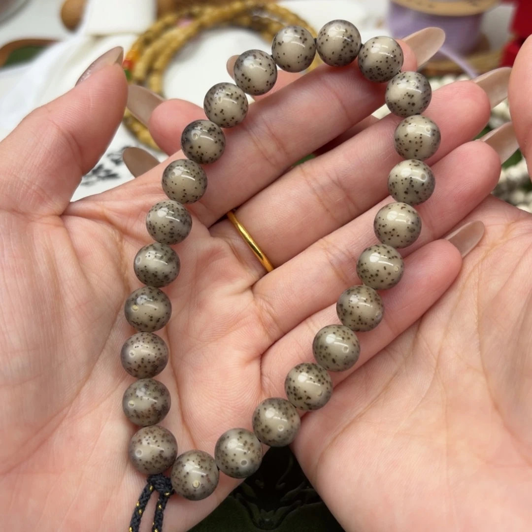 手串星月菩提10圆珠❗️黑蛋❗️全玉化冰糖石玉料