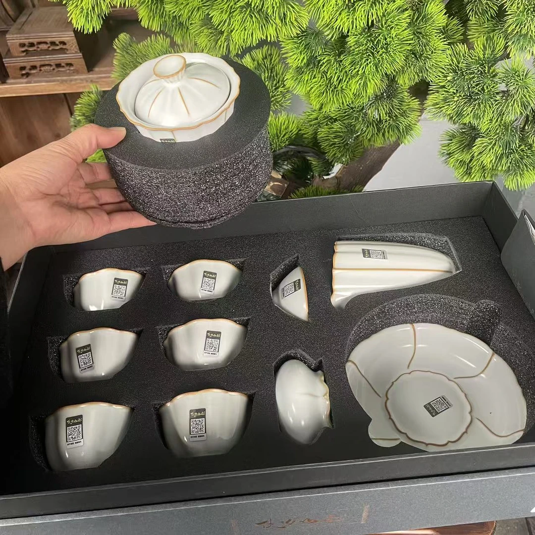 侠汝山逢-里晓白海棠花盛世11入组整套茶具礼盒装  AA1689