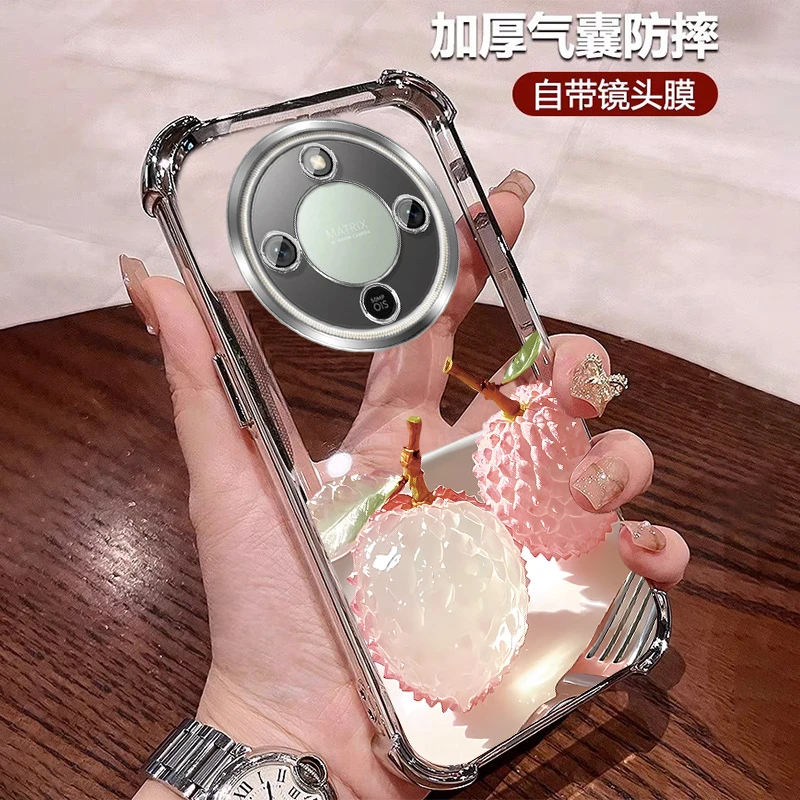 公主风适用荣耀X70手机壳四角防摔x70软硅胶透明全包带镜头膜小众