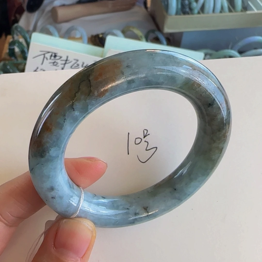 翡翠手镯未镶嵌老坑50.4国风梅花