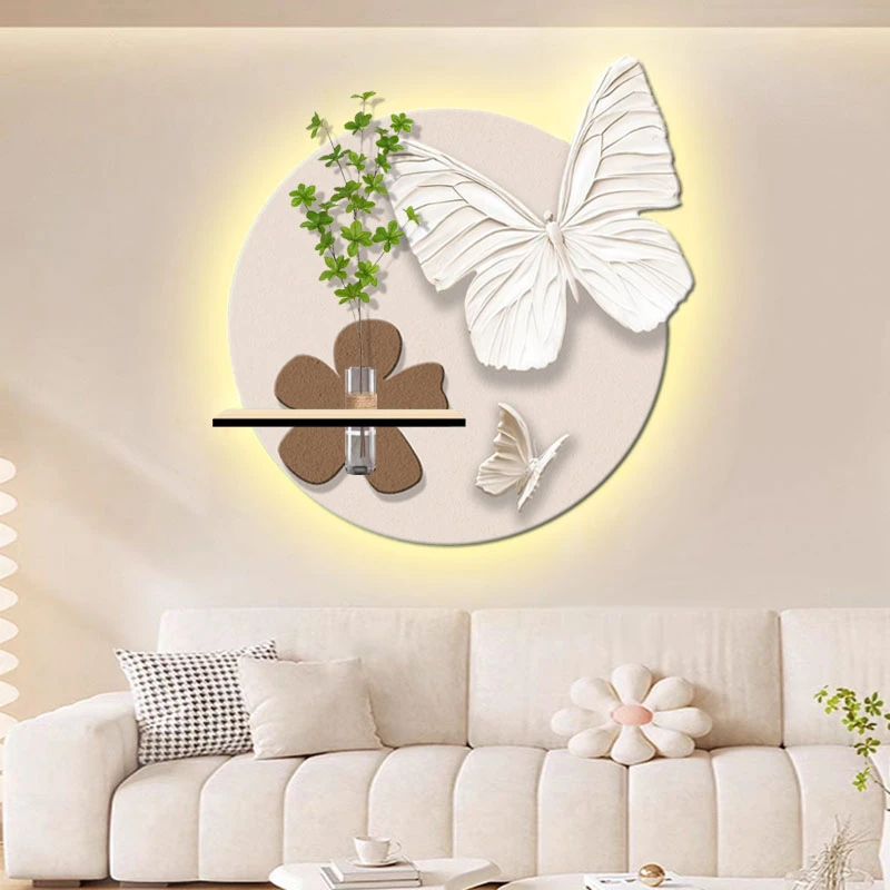 DE-064蝴蝶氛围灯餐厅装饰画清新水培绿植过道客厅背景挂画捡漏