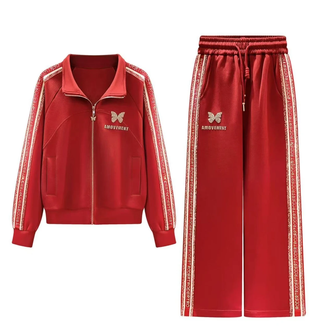 Robert Girme【璀璨蝶影】秋季时尚烫钻休闲减龄百长袖外套#6220