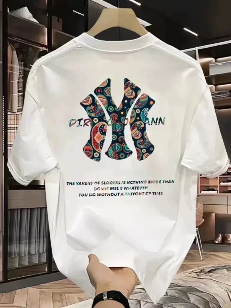 男童短袖t恤夏季2025新款中大童痞帅风男孩白色儿童纯棉体恤潮牌T