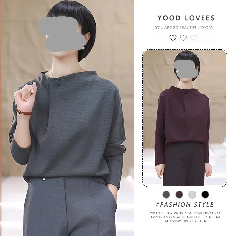 时尚简约气质长袖一粒扣卫衣女2025春秋新款宽松遮肚显瘦优雅上衣