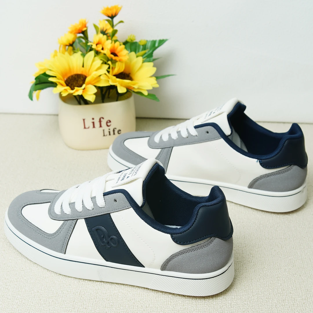 欧洲男鞋2025春季新款小白鞋休闲鞋男潮流百搭拼色鞋子透气板鞋男