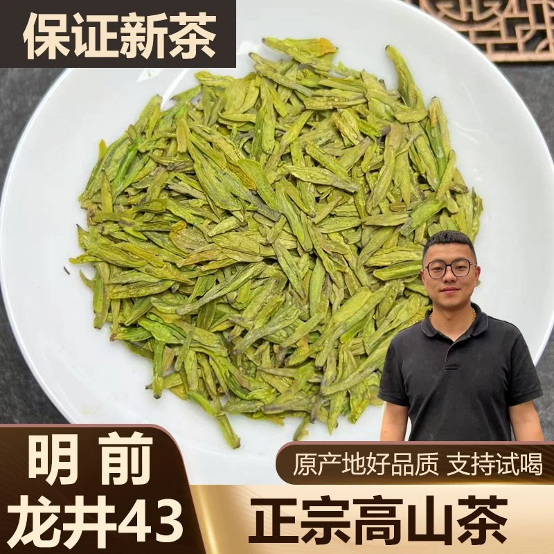 360豆香型2025新茶叶松阳明前龙井43罐装龙井茶绿茶