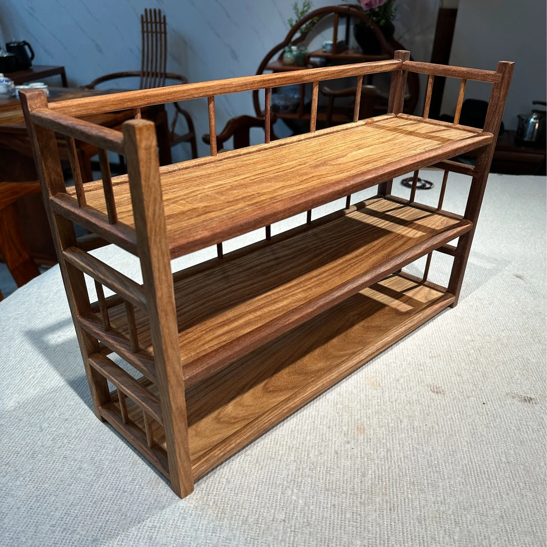 新中式抽象图案多功能中式博古架框架结构榫卯结构