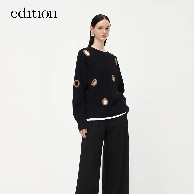 【陈大可】edition立体镂空圆圈羊毛毛衣#EBC3SWT027