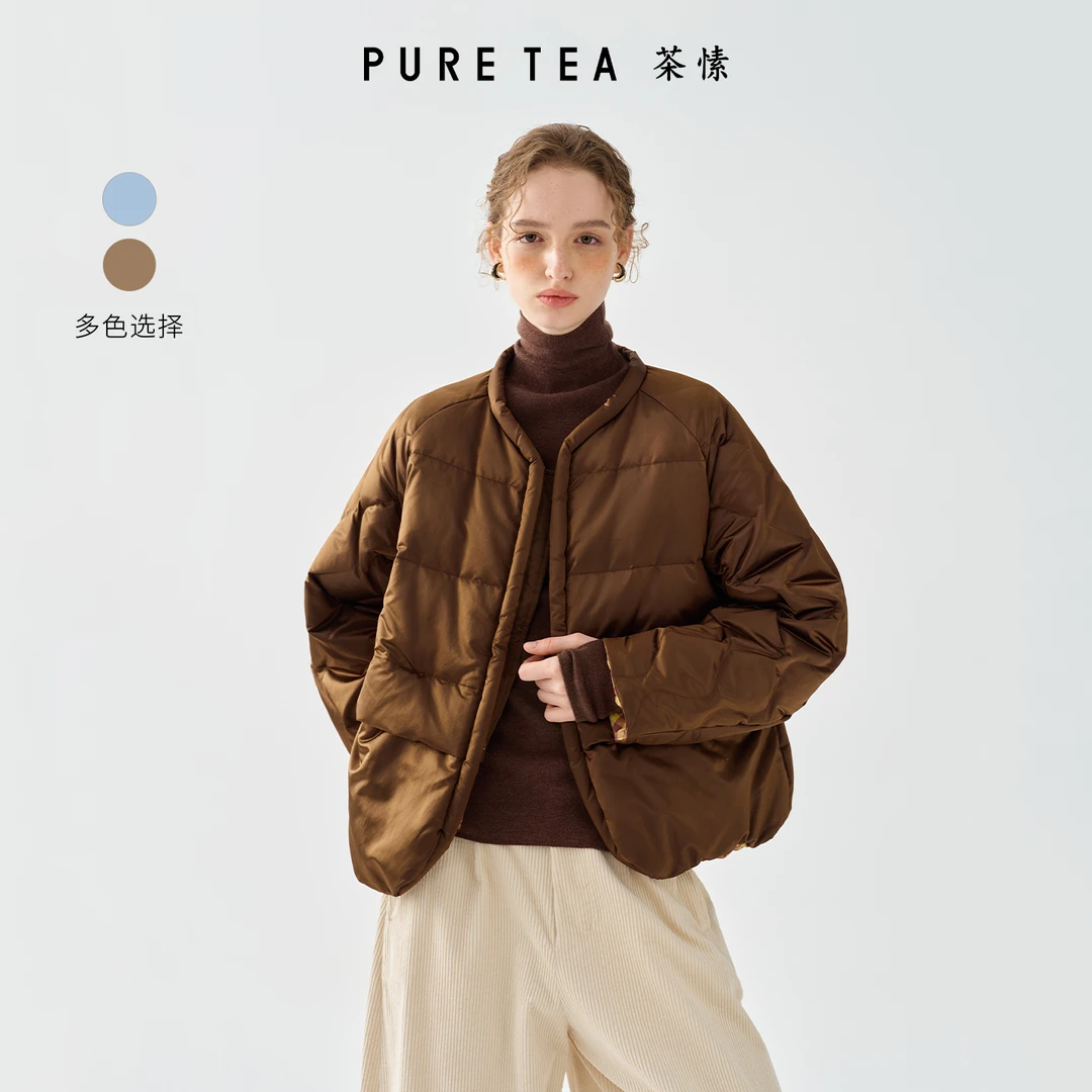 【量感暖核】茶愫鸭绒泡芙廓形绗缝锁绒秋冬新KF0301D41