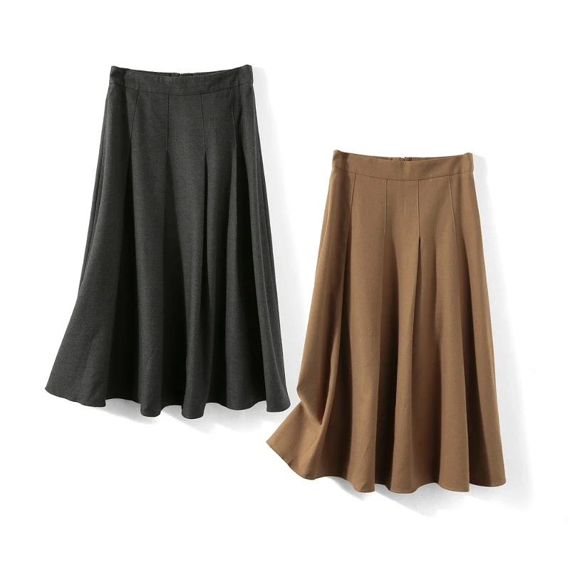 29462【熠系列】纯色学院风半身裙2502005