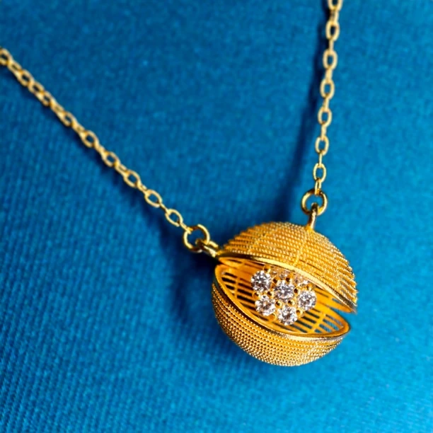 合金锆石项链 （包裹幸福）镶锆项链