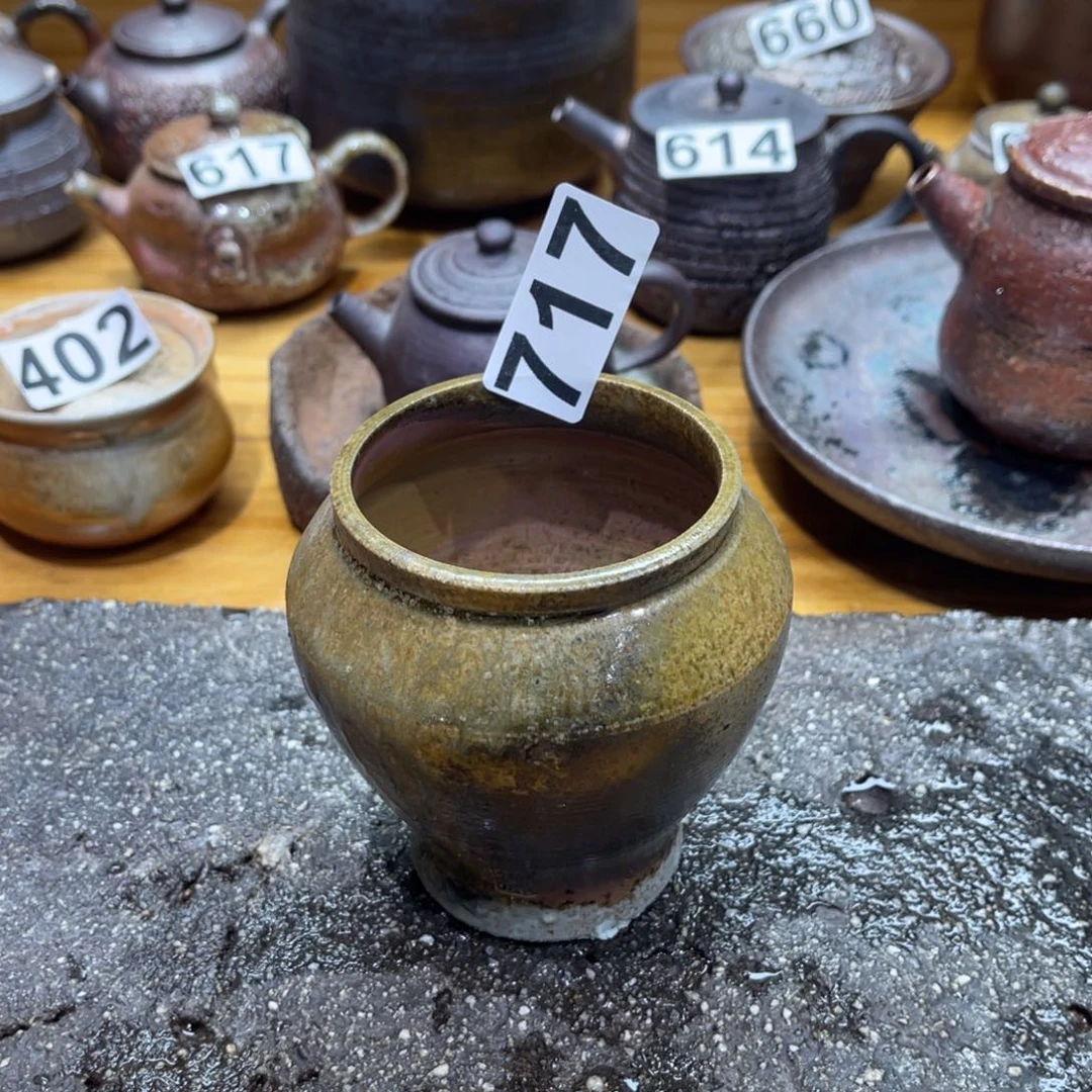 手工制作柴烧花器瑕717