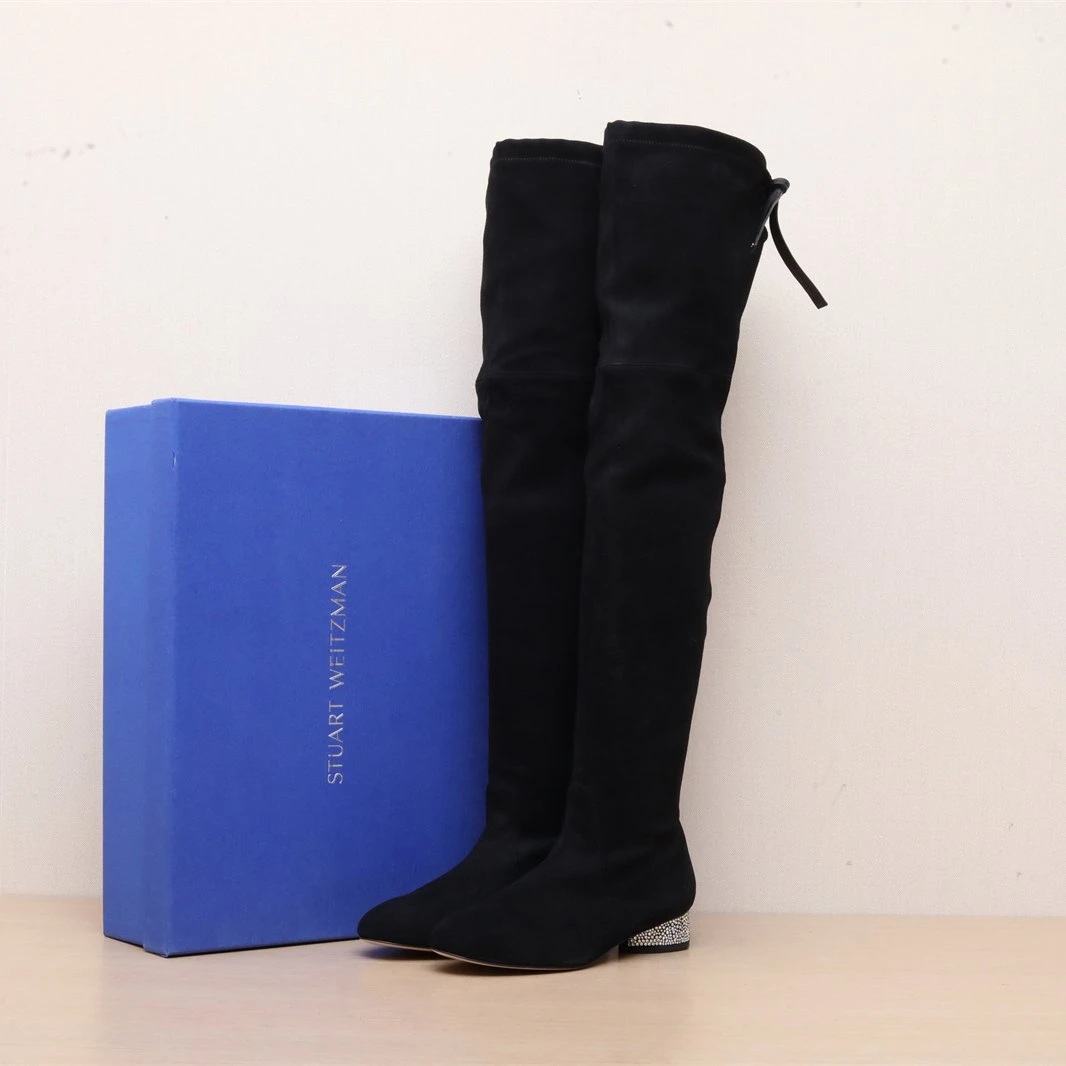 未使用 StuartWeitzman 【念念】 满钻鞋跟 长筒靴 37.5码
