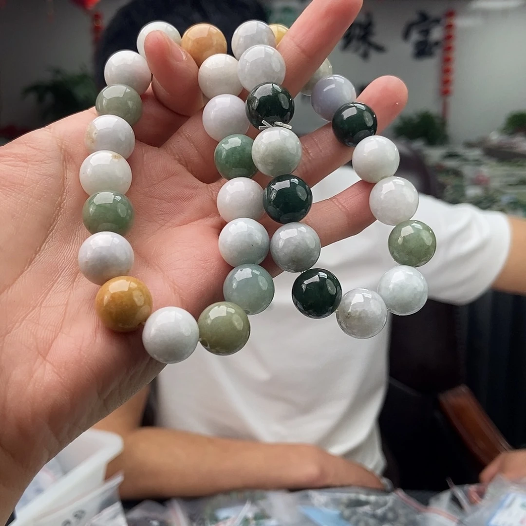 翡翠未镶嵌颈饰手串 颜色多样性发拍一发一