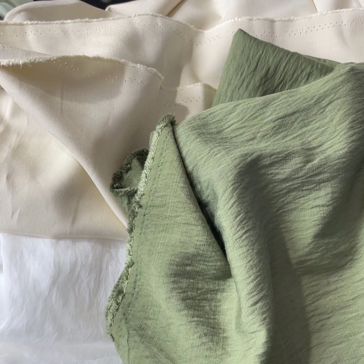 天丝（莱赛尔纤维）军绿色棉麻1米