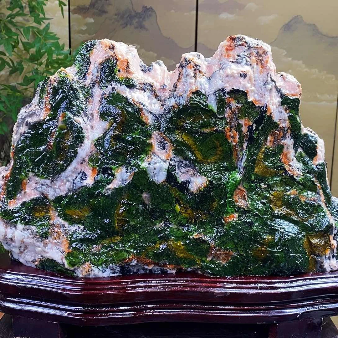 石材山水画作品摆件