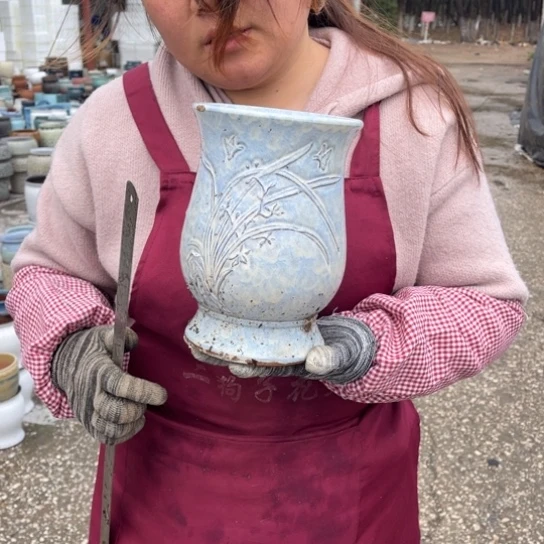 红陶口14高20瑕疵