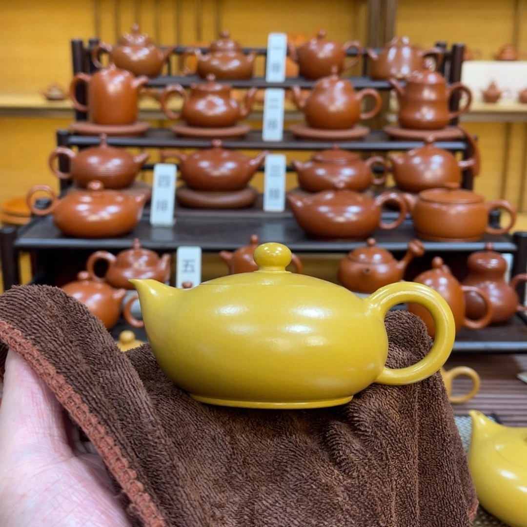 茶壶紫砂潮州手拉壶 黄