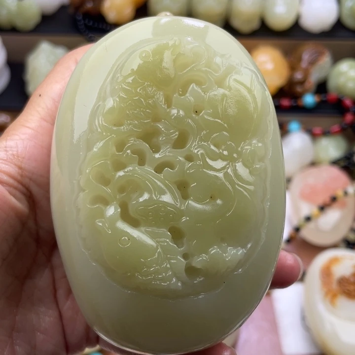 柳***惠石材古青石手把件